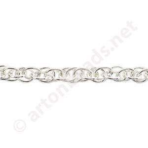 Chain(260DS) -925 Silver Plated - 3.6x4.3mm - 1m