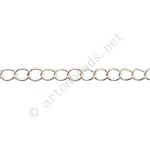 *Chain(JFS) - 925 Silver Plated - 3x3.8mm - 2m