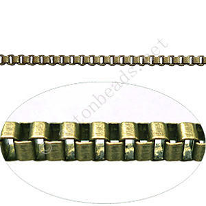 Chain(J1.9B) - Antique brass Plated - 1.9x1.9mm - 1m