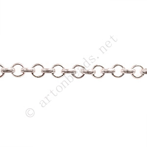 Chain(JBL3.8) - White Gold Plated - 3.8x3.8mm - 1m