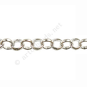 Chain(JBL5.8) - White Gold Plated - 5.8x5.8mm - 1m