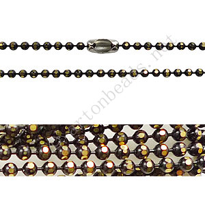 *Colored Metal Faceted Ball Chain - Black - 1.5mm - 1m - Click Image to Close