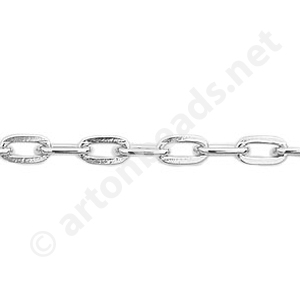 Chain(Y1904) - White Gold Plated - 3.7x6.6mm - 2m