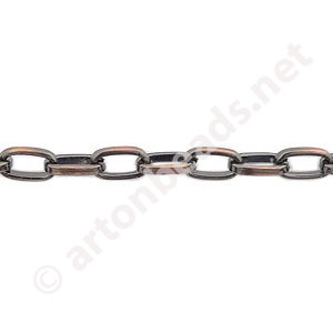Chain(Y1909) - Antique Copper Plated - 3.8x6.8mm - 1m