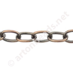 *Chain(Y1713) - Antique Copper Plated -7.4x11.1mm -1m