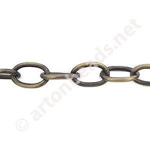 Chain(1713CY) - Antique brass Plated - 7.4x11.1mm - 1m