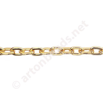 Chain(1.0+A) - 18K Gold Plated - 3.8x5.6mm - 2m