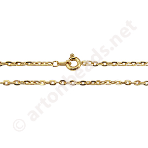 Link Chain with Clasp-18K Gold Plated(2.3x3.3mm)-18"-2pcs