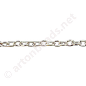 *Link Chain(#280) - 925 Silver Plated - 3.18x4.50mm - 25F