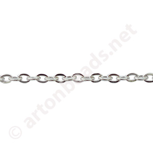 Link Chain(#260F) - 925 Silver Plated - 2.35x3.73mm - 25F