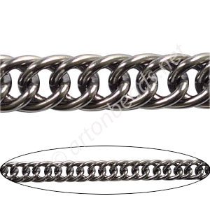 Aluminum Chain(#8) - Gun Metal Plated - 10.2x14.1mm - 1M