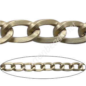 Aluminum Chain(#11) - Matte Antique Brass Plated - 10x16.6mm - 1