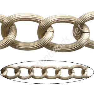 Aluminum Chain(#17) - Matte Antique Brass Plated - 14.2x20mm-1M