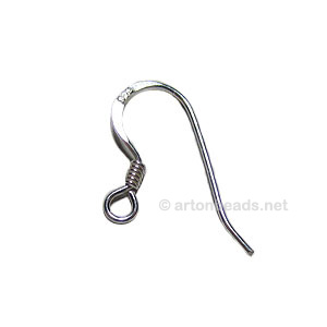 Sterling Silver Earring Hook - Coil - 14mm - 10pcs