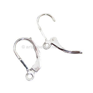 Sterling Silver Earring Hook - Leverback - Drop - 16mm - 2pcs