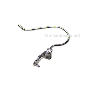 Sterling Silver Earring Hook - Back Glue on - 22mm - 2pcs
