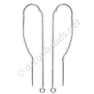 Sterling Silver Earring Thread - 3 Inches - 2pcs - Click Image to Close
