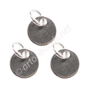 Sterling Silver Charm - Disc - 8mm - 2pcs