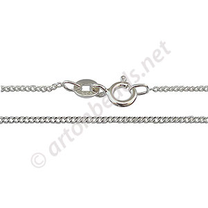 Sterling Silver Pre-made Chain - Flat Short - 18" - 1 Strand