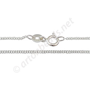 Sterling Silver Pre-made Chain - Flat Short - 18" - 1 Strand