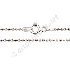 Sterling Silver Pre-made Chain - 1.0mm Ball - 16" - 1 Strand