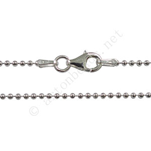 Sterling Silver Pre-made Chain - 1.0mm Ball - 18" - 1 Strand