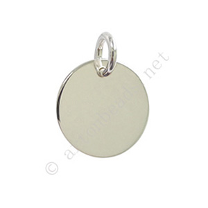 *Sterling Silver Charm - Coin - 12mm - 1pc