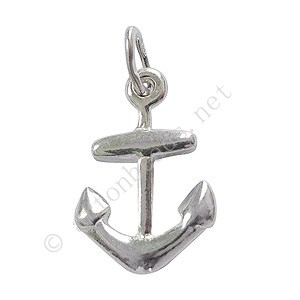 Sterling Silver Charm - Anchor - 15x10mm - 1pc
