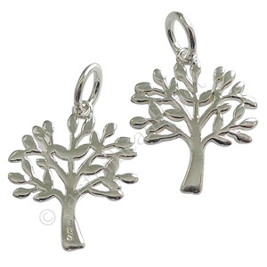 Sterling Silver Charm - Tree - 18x15mm - 1pc