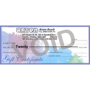 $20 Arton Gift Certificate - Click Image to Close