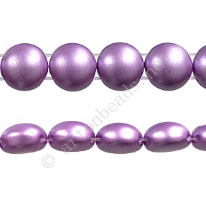 Candy 2-hole Glass Beads - Violet Pearl Pastel - 8mm - 22pcs