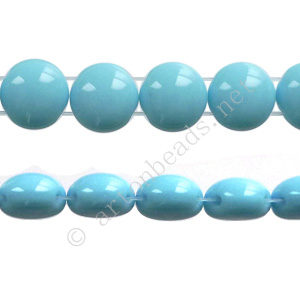 Candy 2-hole Glass Beads - Light Blue Opaque - 8mm - 22pcs
