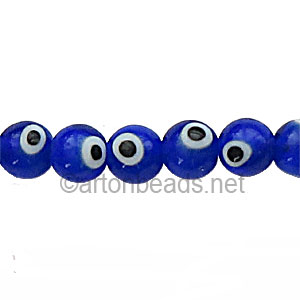 Evil Eye Glass Beads - Sapphire Blue - 6mm - 32pcs