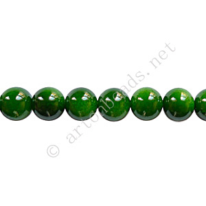 Baking Painted Glass Bead - Round - Forest Green - 6mm - 65pcs