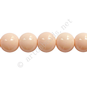 Baking Painted Glass Bead - Round - Light Peach - 8mm-50pcs