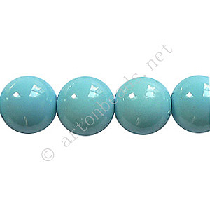 Baking Painted Glass Bead - Round - Sky Blue - 10mm - 40pcs