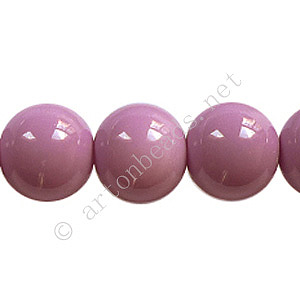 Baking Painted Glass Bead - Round - Violet - 12mm - 34pcs