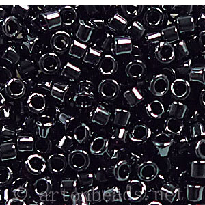 Japanese Miyuki Delica Beads - Black Opaque - 11/0 - 1 Vial