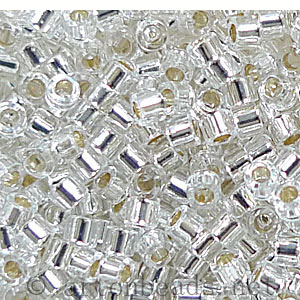 Japanese Miyuki Delica Beads - Crystal Silver Lined-11/0 -1 Via