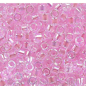Japanese Miyuki Delica Beads - Pink AB Lined Dyed-11/0 -1 Vial