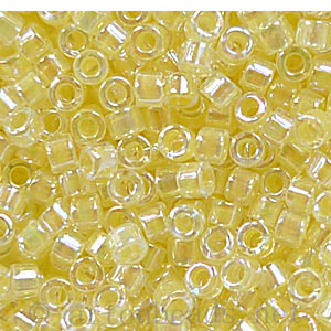 Japanese Miyuki Delica Beads - Pale Yellow AB Lined Dyed-11/0