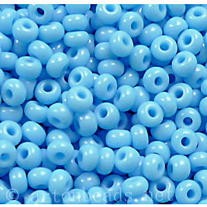 Czech Seed Beads - Light Blue Opaque - 6/0 - 16g