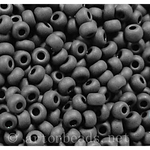Czech Seed Beads - Black Matte Opaque - 10/0 - 16g