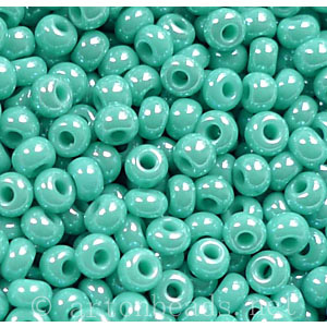 Czech Seed Beads - Turquoise Luster Opaque - 11/0 - 1 Vial - Click Image to Close