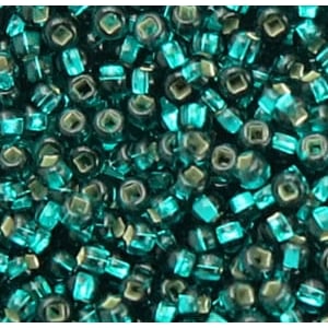 Czech Seed Beads - Teal Green Silver lined - 8/0 - 16g
