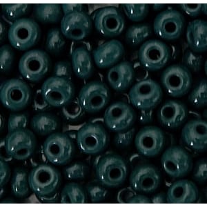 Czech Seed Beads - Dark Green Opaque - 6/0 -16g - Click Image to Close