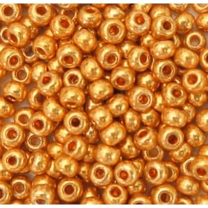 Czech Seed Beads - Metallic Gold Dyed - 6/0 - 16g