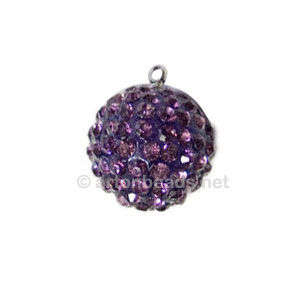 Full Diamond Ball with Loop - Purple