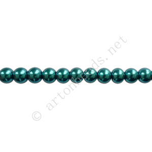 Indicolite - Chinese Glass Pearl - 6mm - 32"