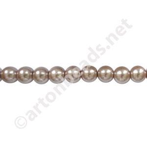 Light Brown - Chinese Glass Pearl - 8mm - 32"